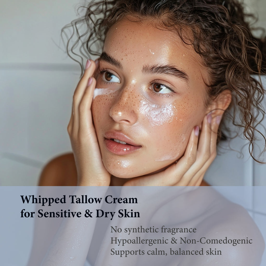Whipped Tallow and Honey Balm for Face & Body – Grass Fed Beef Tallow for Skin Moisturizer – Anti Wrinkle & Anti Aging Cream – Cebo de Res Para la Cara Original – Made in USA -With Frankincense -3 oz