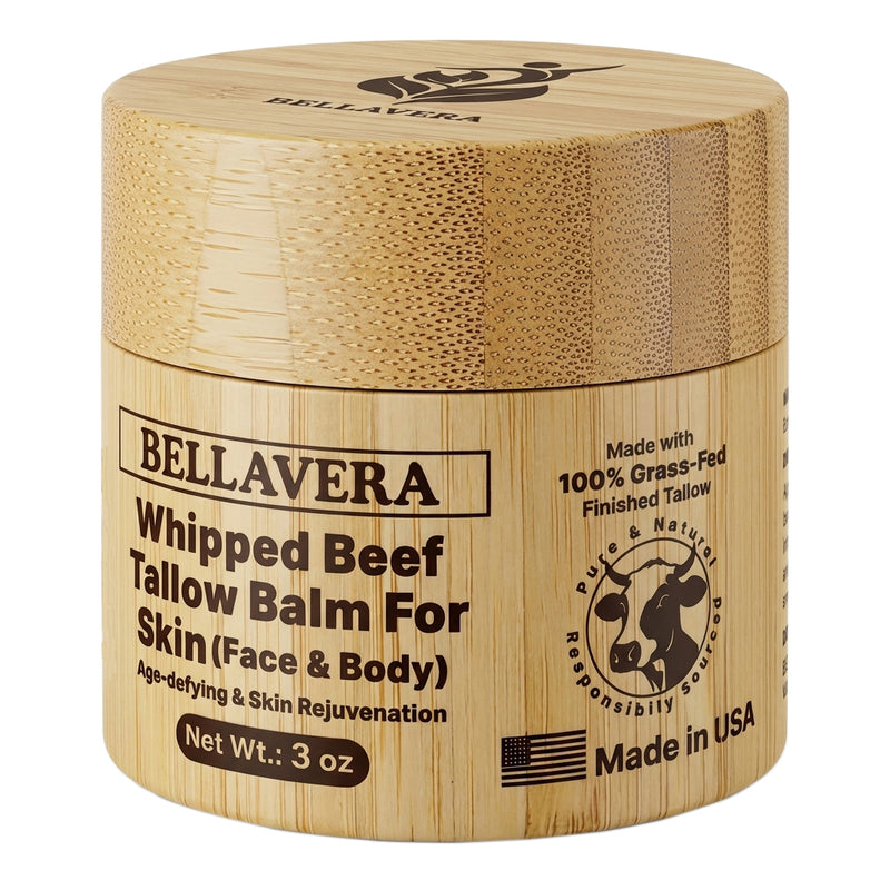 Whipped Tallow and Honey Balm for Face & Body – Grass Fed Beef Tallow for Skin Moisturizer – Anti Wrinkle & Anti Aging Cream – Cebo de Res Para la Cara Original – Made in USA -With Frankincense -3 oz
